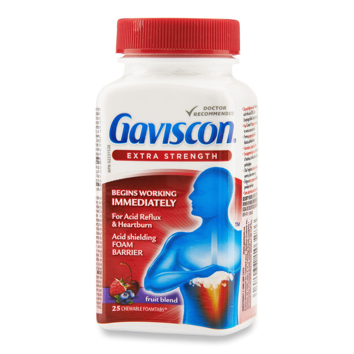 Gaviscon Extra Strength Fruit Blend 25 Chewable Foamtabs