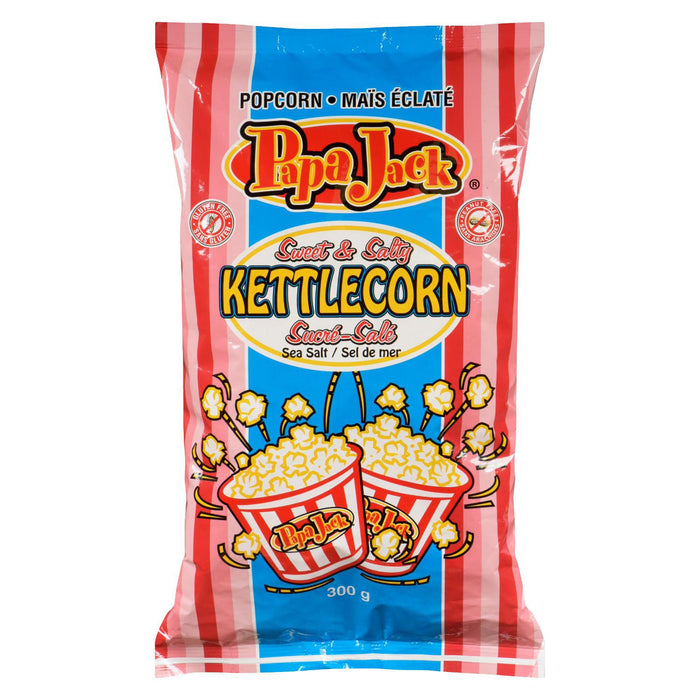 Papa Jack Maïs éclaté Sucré-Salé Sel de Mer, 300-g