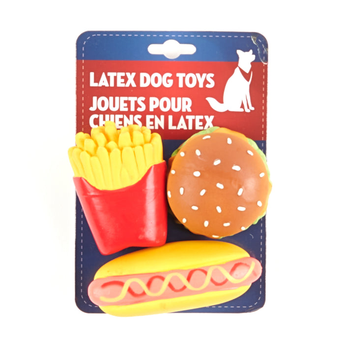 Jouets en latex en forme d'aliments de restauration rapide pour chiens