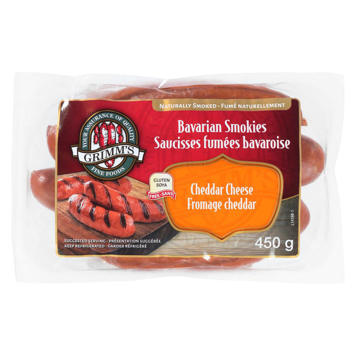 Grimm's Fine Foods Saucisses Fumées Bavaroise Fromage Cheddar, 450-g