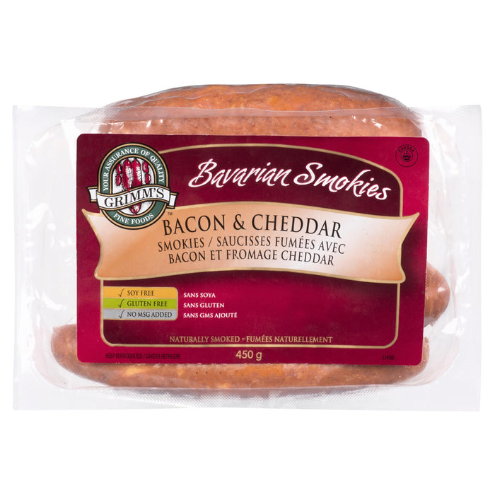 Saucisses fumées au bacon et au cheddar Bavarian smokies de Grimm's Fine Foods - 450 g