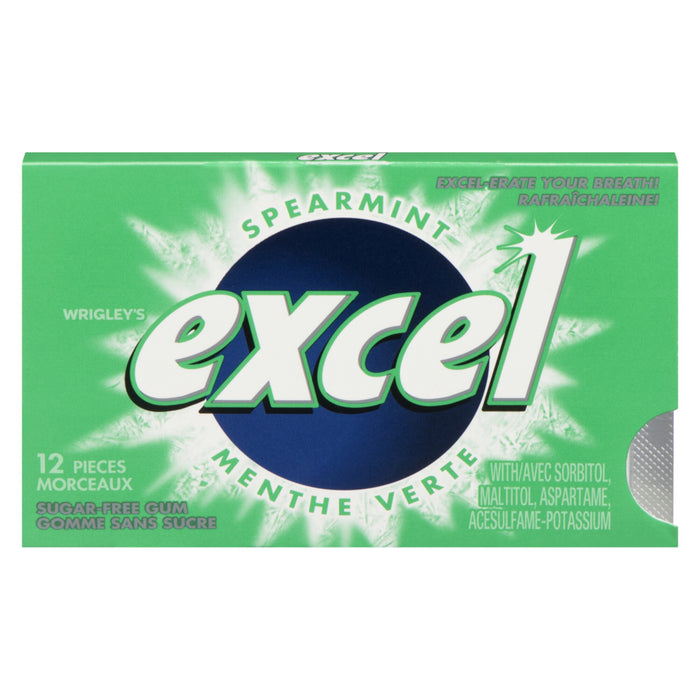 Gomme à mâcher à la menthe verte Wrigleys Excel  emb. de 12