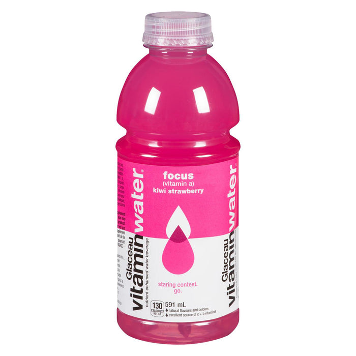 Glaceau Vitaminwater Boisson à l'Eau Enrichie de Nutriments Focus Kiwi et Fraise, 591-ml