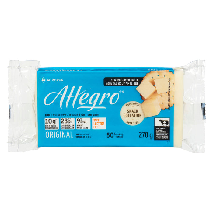 Allegro Firm Ripened Cheese Original 9% M.F., 270 g