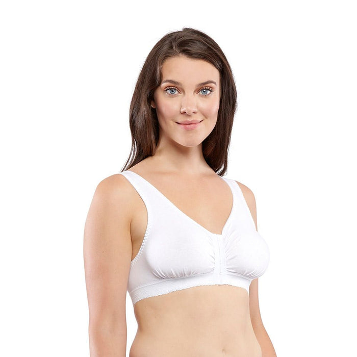 Carole Martin Women's Full Freedom Cotton Bra with Extra Wide Straps, White