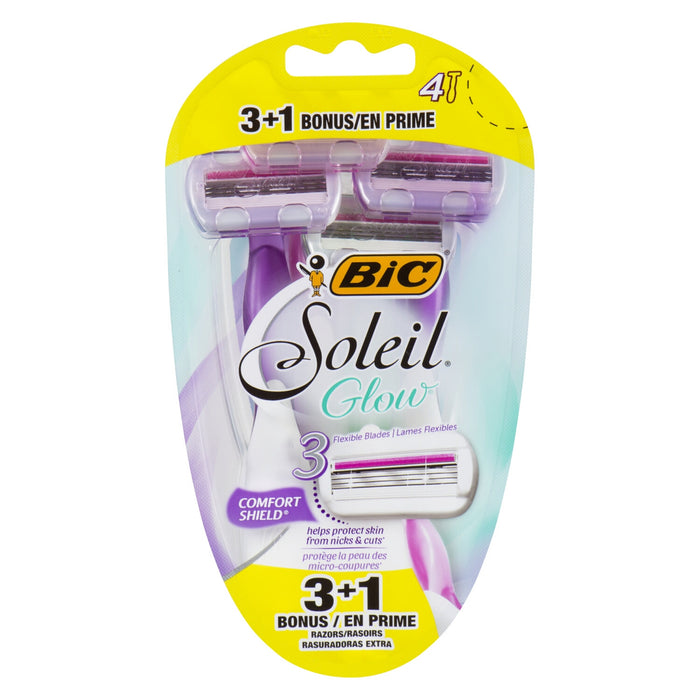 Rasoirs jetables BIC Soleil pour peau sensible, emb. de 4