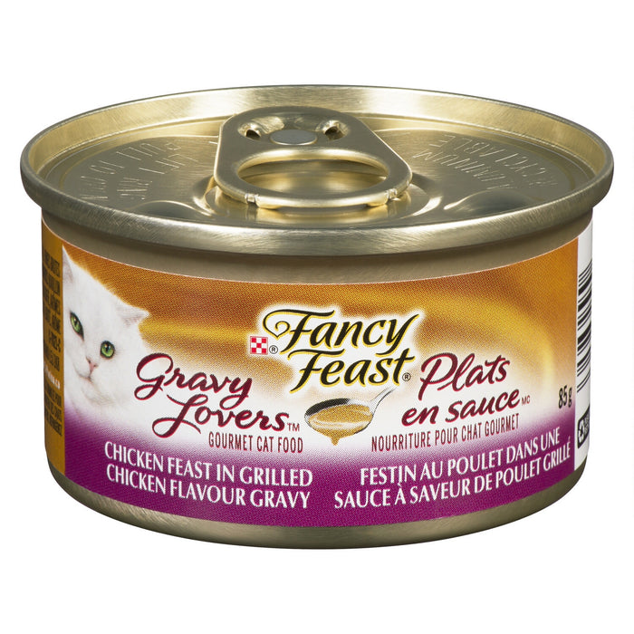 Purina Fancy Feast Grilled Chicken Cat Food with Gravy, 85-g