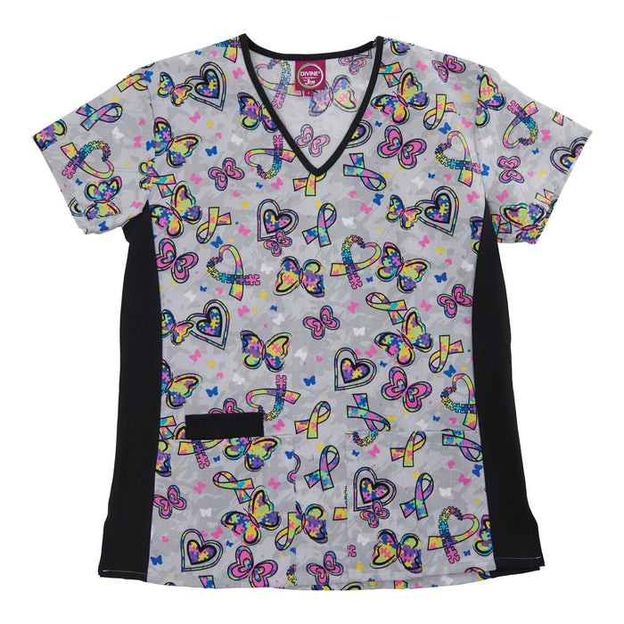 Women's Printed Scrub Top - S-2XL