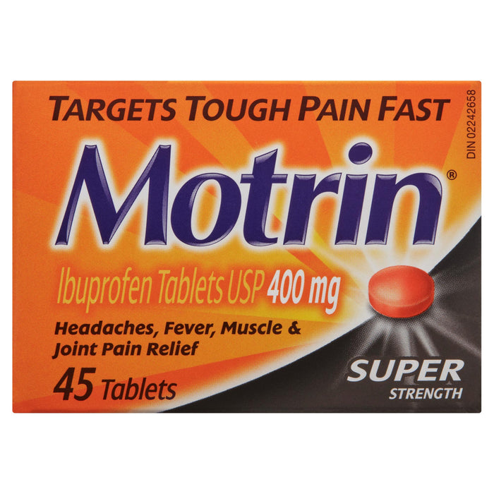 Motrin Ibuprofen Tablets USP 400-mg Super Strength Tablets, 45-Pack