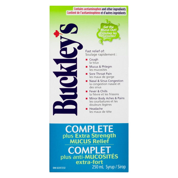 Buckley's Complet Sirop Plus Anti-Mucosités Extra-Fort, 250 ml