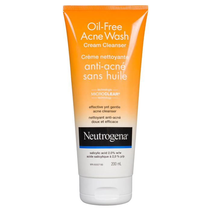 Neutrogena Crème Nettoyante Anti-Acné Sans Huile, 200 ml