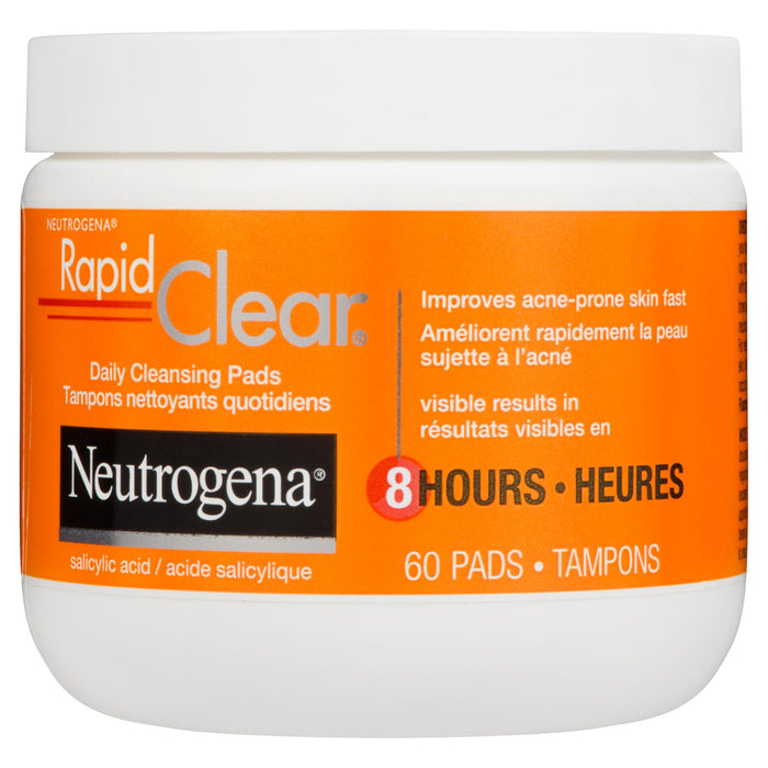 Neutrogena Rapid Clear Daily Cleansing Pads, 60-Pack