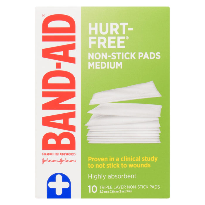 Compresses moyennes non adhérentes Band-Aid Sans douleur - emb. de 10