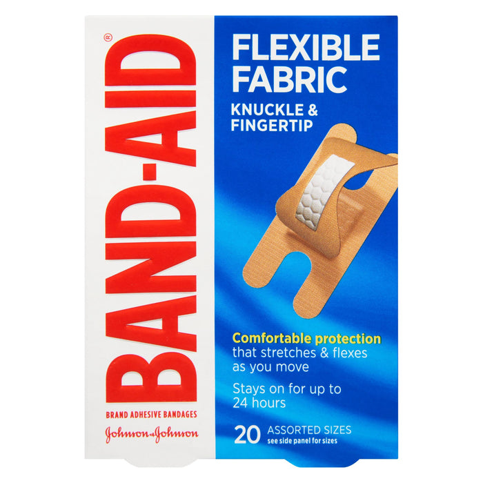 Band-Aid Brand Adhesive Bandages Flexible Fabric Assorted Sizes, 20-Pack