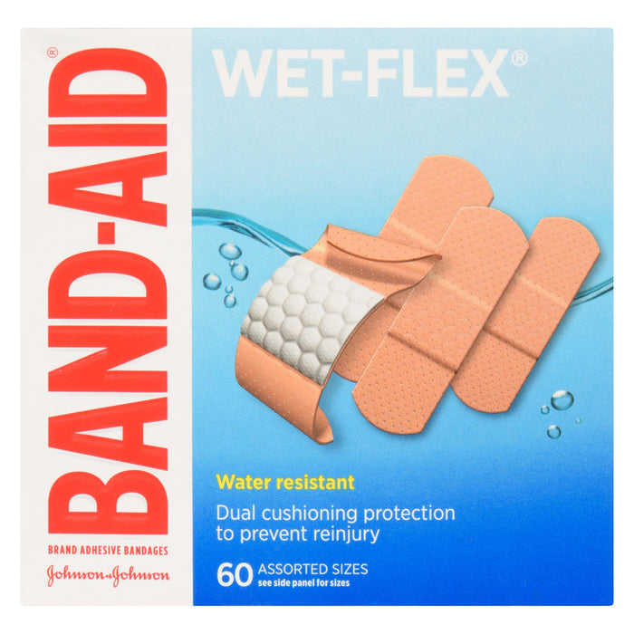 Band-Aid Aquaflex Pansements Adhésifs de Marque Assortis, Emballage de 60
