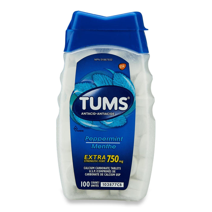 Tums Antiacide Menthe Extra Fort 750 mg, Emballage de 100