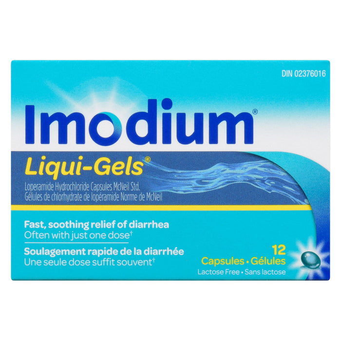 Imodium Liqui-Gels Gélules, Emballage de 12