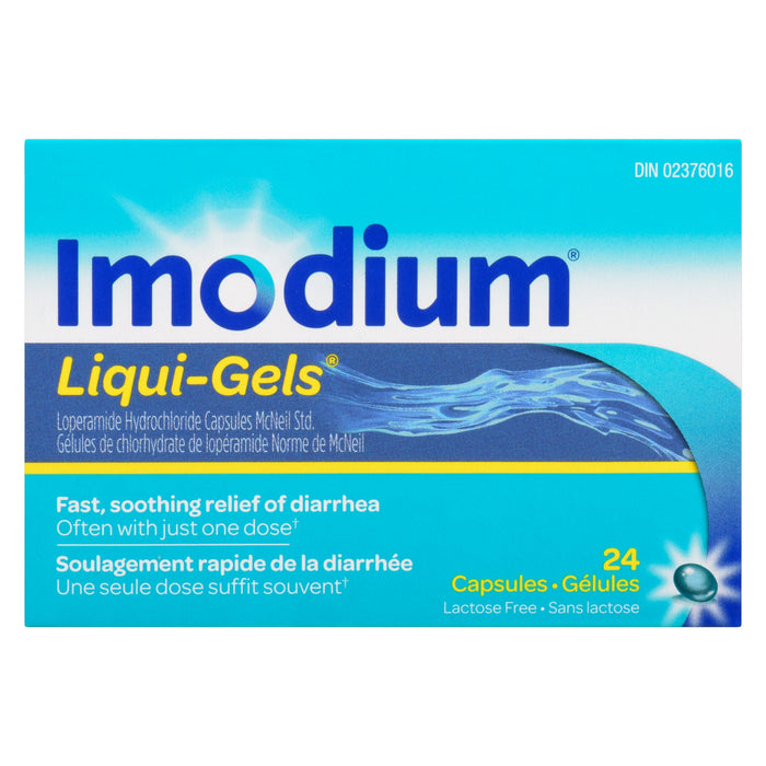 Imodium Liqui-Gels Gélules, Emballage de 24