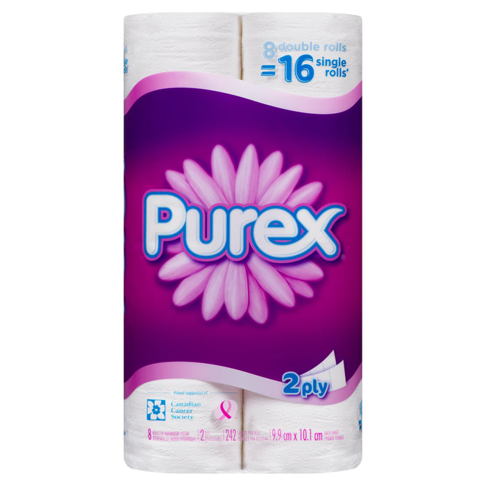 Purex 2 épaisseurs Rouleaux de Papier Hygiénique, Emballage de 8