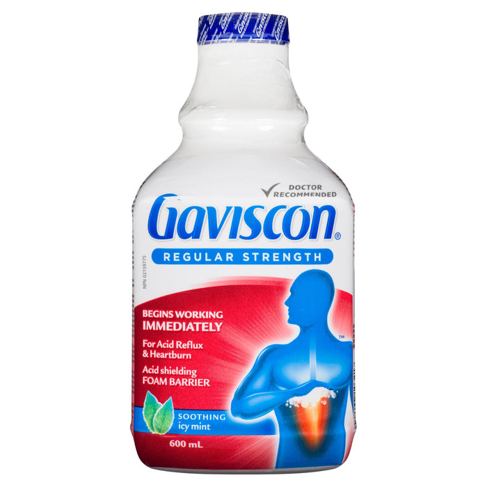 Gaviscon Ordinaire écran Protecteur Moussant Pare de l'Acide Menthe Glacée Apaisant, 600 ml
