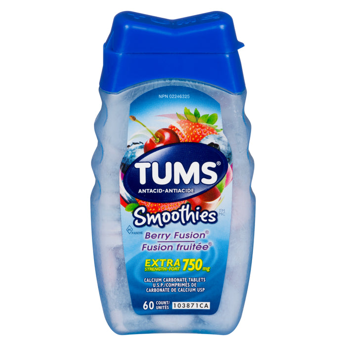 Comprimés antiacides Tums Smoothies Fusion fruitée, emb./60