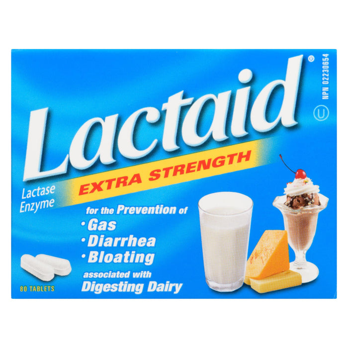 Lactaid Lactase Enzyme Extra Strength Tablets, 80-Pack