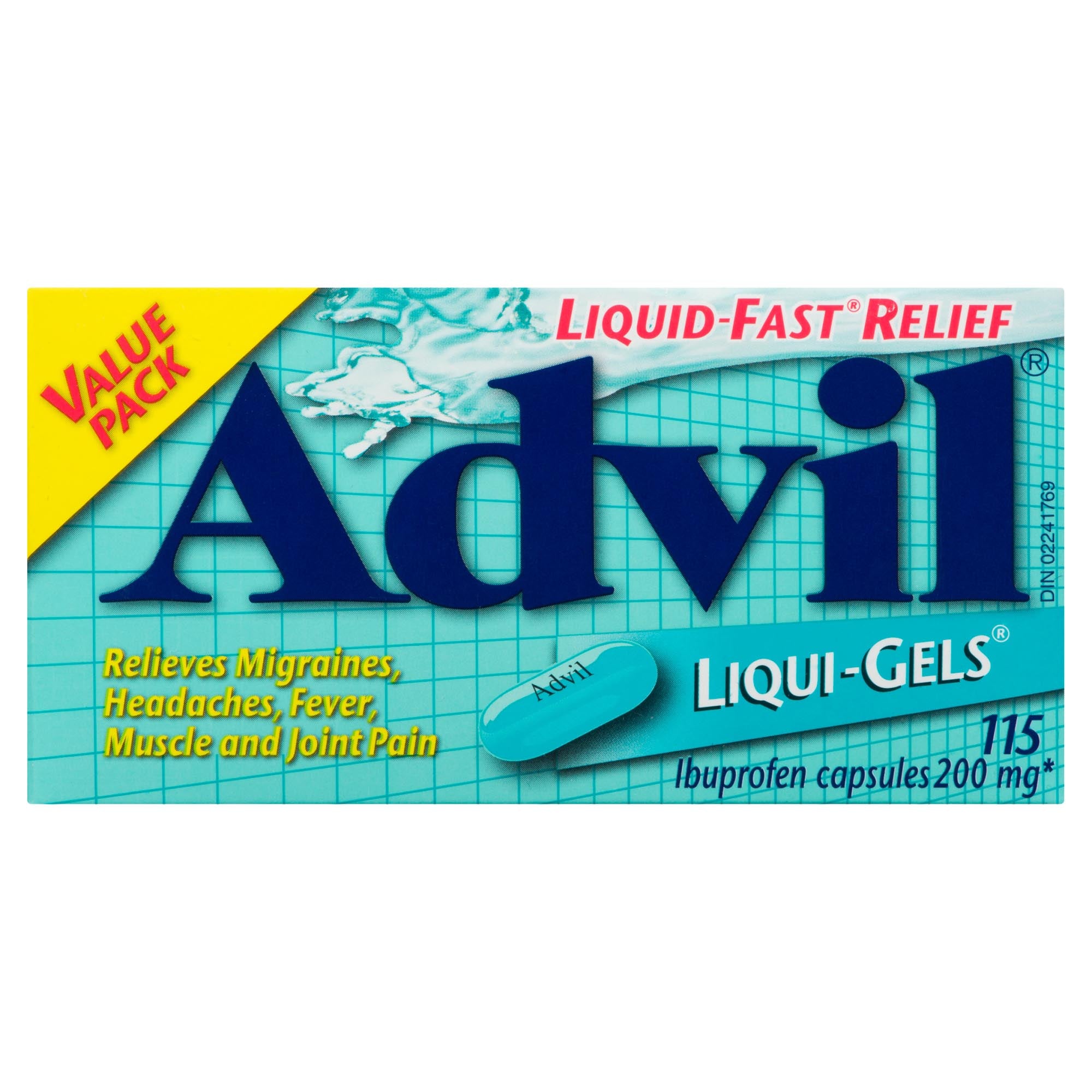 Advil Ibuprofen LiquiGel Capsules Value Pack 200mg 115 Tablets