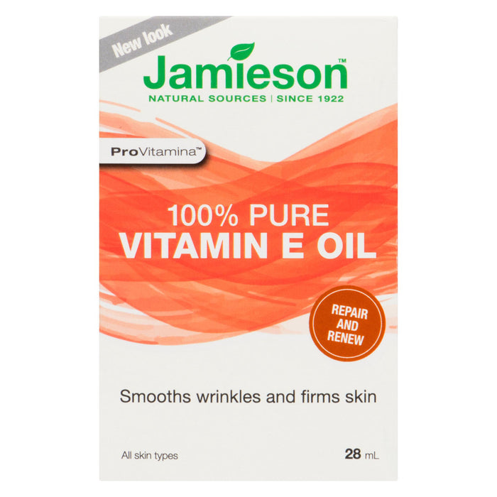 Jamieson ProVitamina 100% Pure Vitamin E Oil All Skin Types, 28-ml