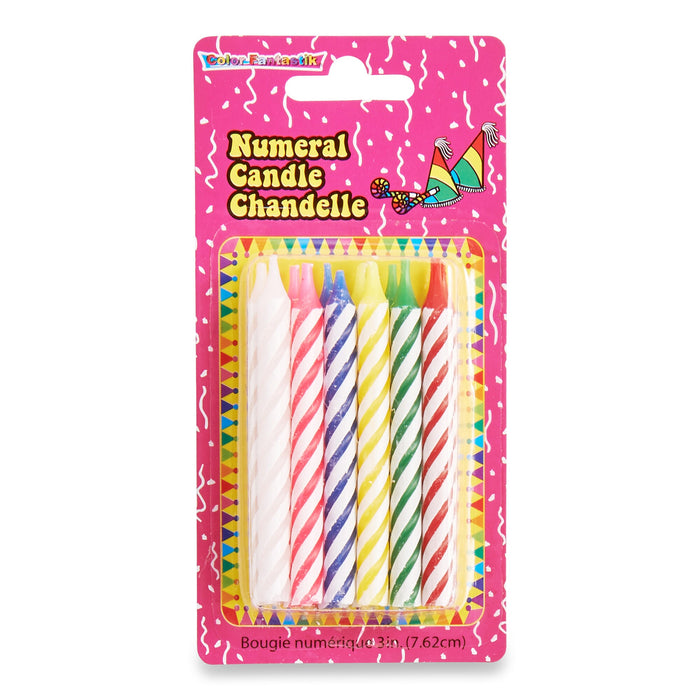 Bougies d'anniversaire numériques Color Fantastik - emb. de 12