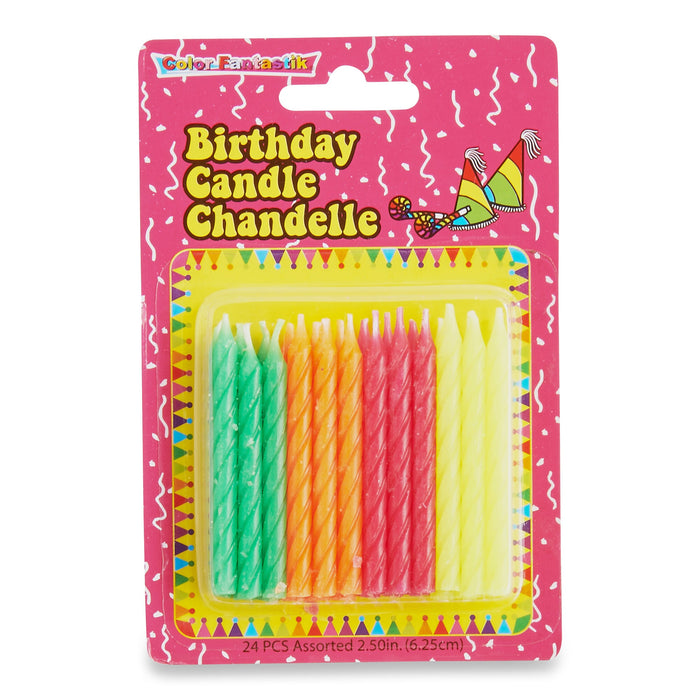Bougies d'anniversaire Color Fantastik - emb. de 24