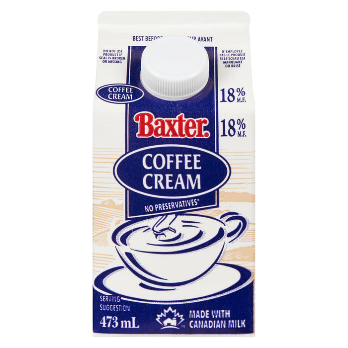 Baxter Coffee Cream 18 % M.F., 473-ml