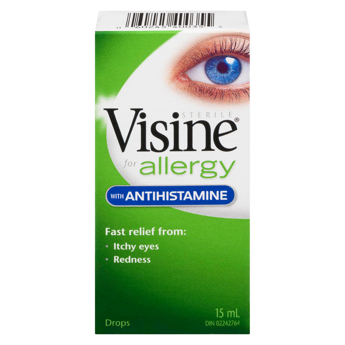 Visine Gouttes Oculaires Allergies avec un Antihistaminique, 15 ml