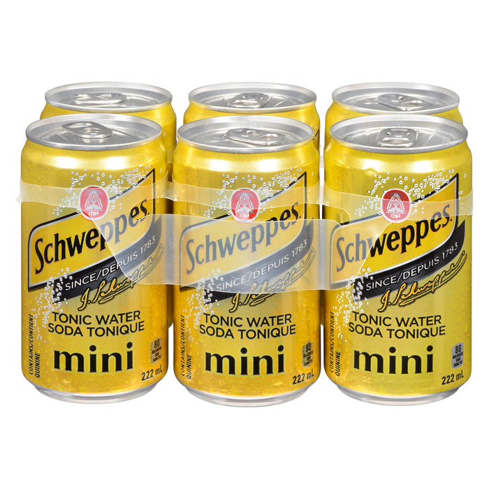 Schweppes Tonic Water Mini, 6-Pack, 222-ml