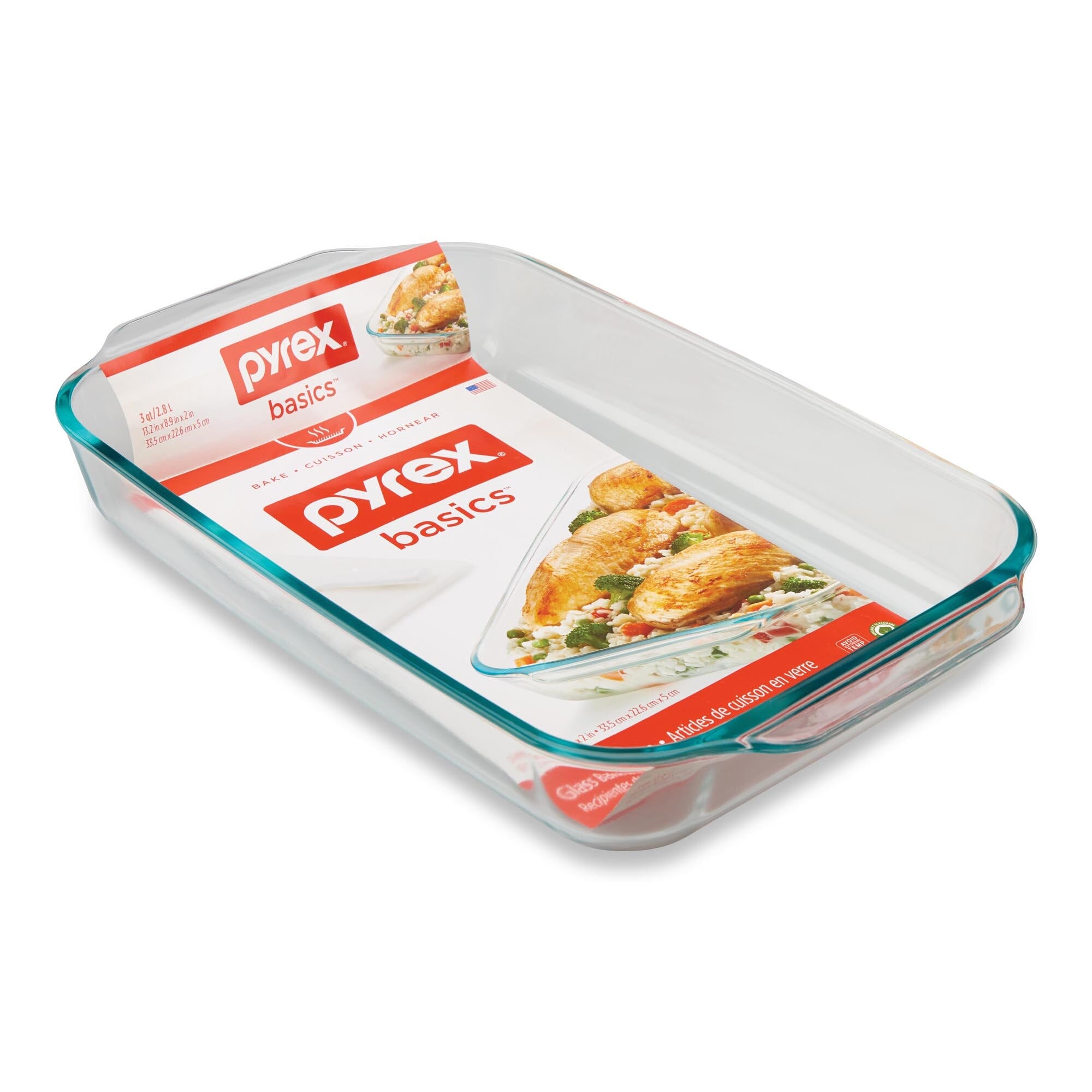 Pyrex Oblong Glass Baking Dish, Clear, 2.8L Giant Tiger
