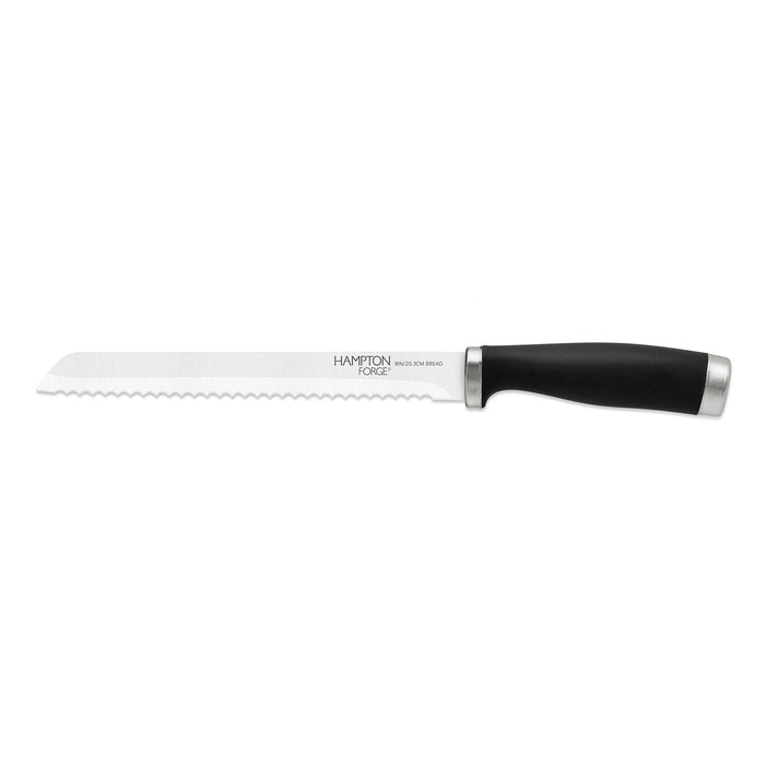 Hampton Forge Stainless Steel Bread Knife, Black, 8-in
