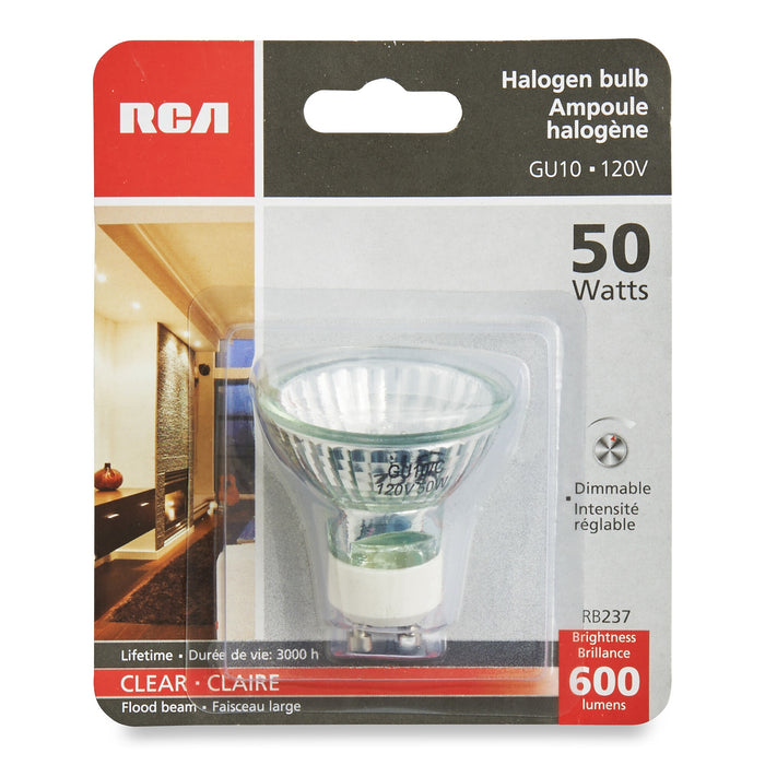 RCA 50 W Dimmable Halogen Bulb, Clear