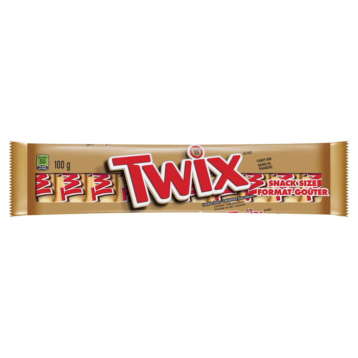 Twix Caramel Milk Chocolate Snack Size Candy Bar 10pk. - 100g