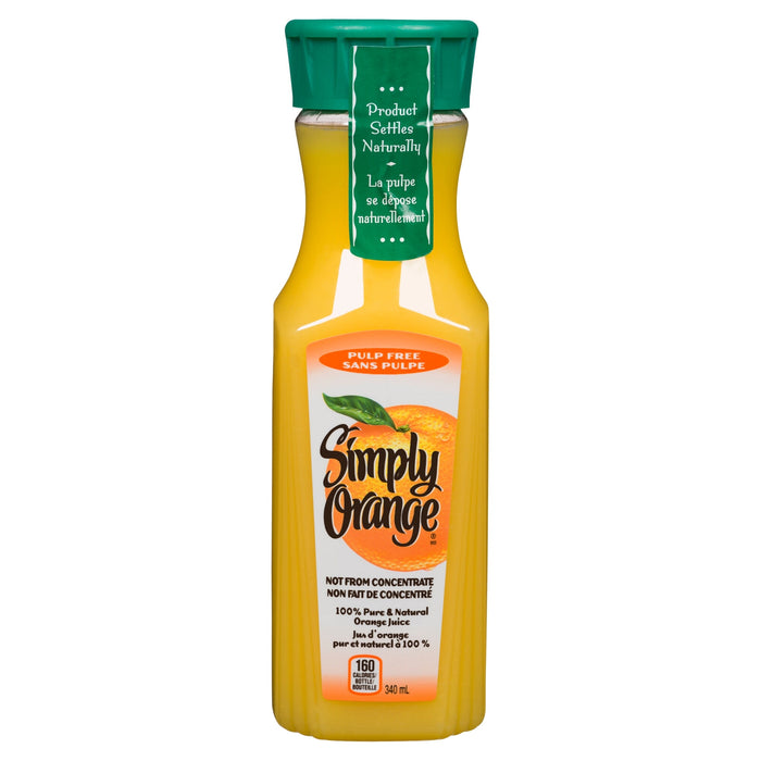 Simply Orange 100% Pure and Natural Pulp Free Orange Juice - 340ml