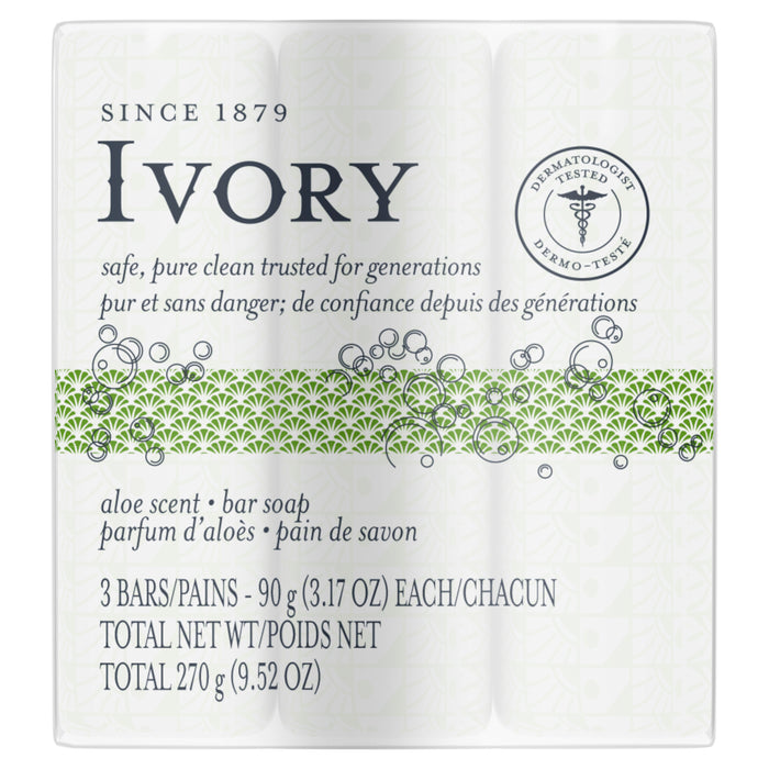 IVORY Clean Aloe Personal Bar Soap, 3-Pack