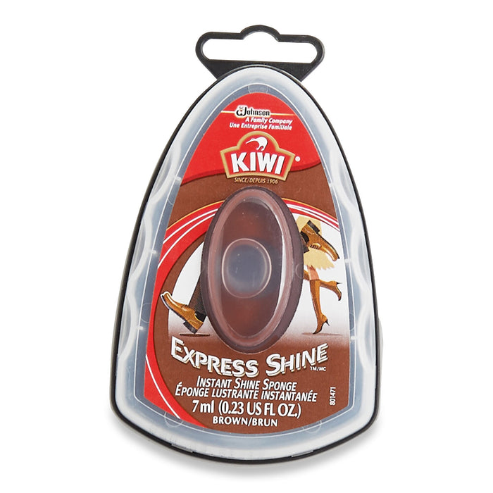 S.C Johnson Kiwi Express Shine Shoe Polish Sponge, 7-mL, Brown