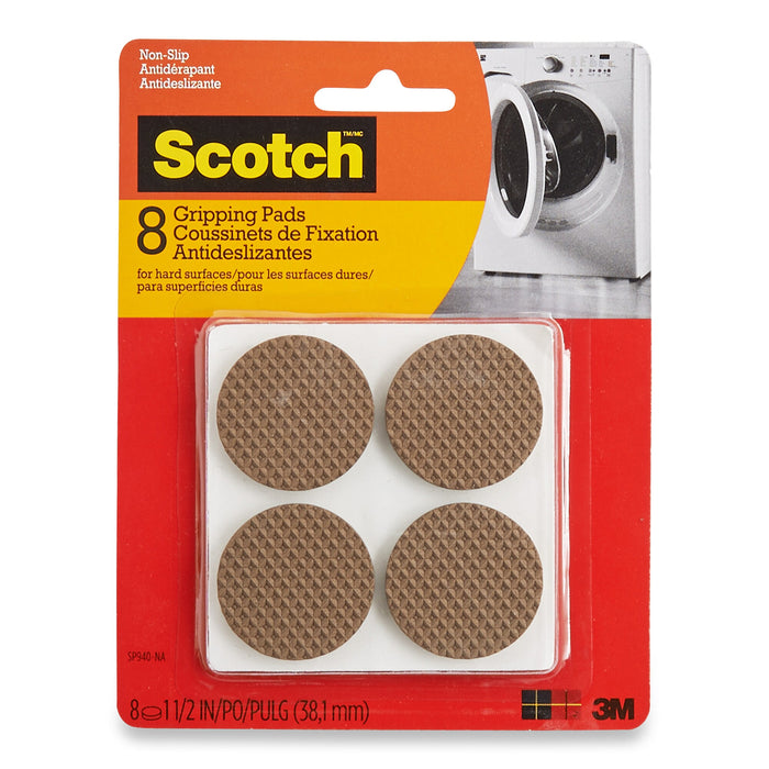 Coussinets de fixation ronds Scotch, brun - emb. de 8