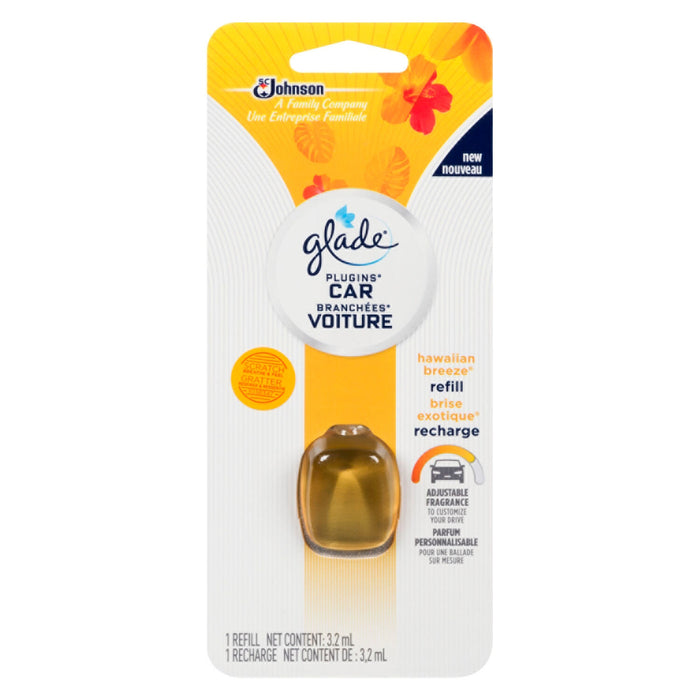 Glade Hawaiian Breeze Fruits and Plumeria Scented Car Plug-In Refill, 3.2-mL