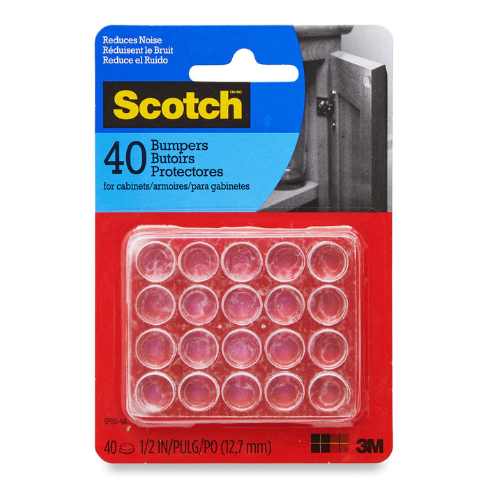 Scotch Round Clear Bumpers, 40-Pack