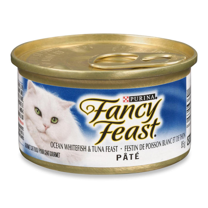 Nourriture pour chats Purina Fancy Feast festin de poisson blanc et thon en pâté  85 g