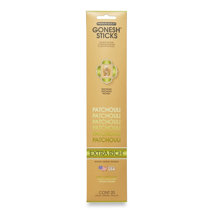 Gonesh Patchouli Incense Sticks, 20-Pack
