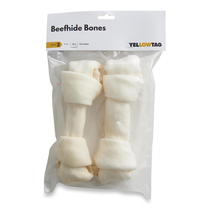 YellowTag Natural Raw Beefhide Dog Treats, 8-in, 2-Pack