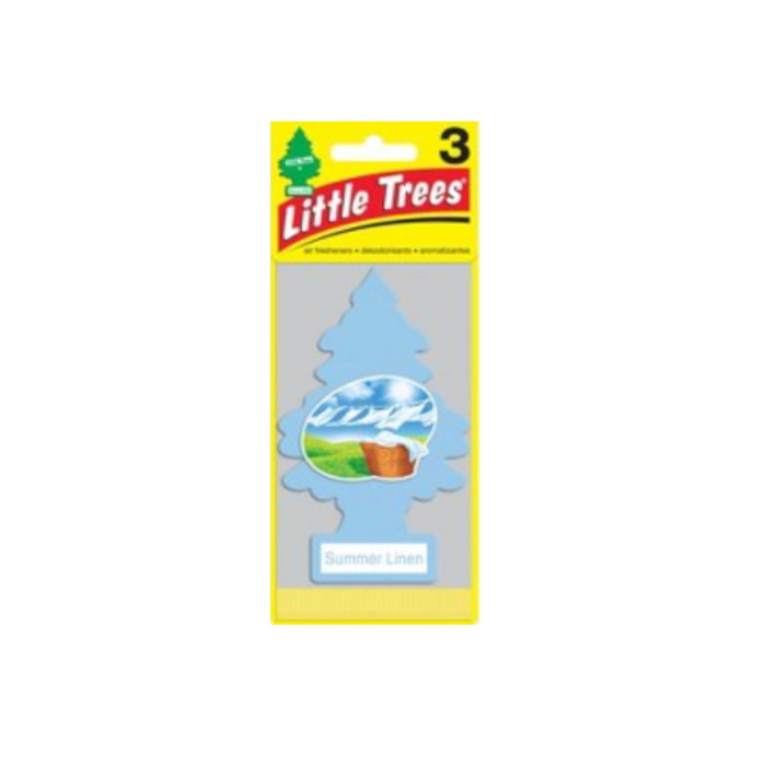 Little Tree Summer Linen Car Air Freshener, 3-Pack