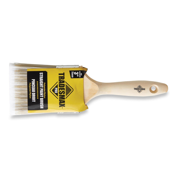 Tradesmax Pro Flat Wood Paint Brush, 3-in, Brown
