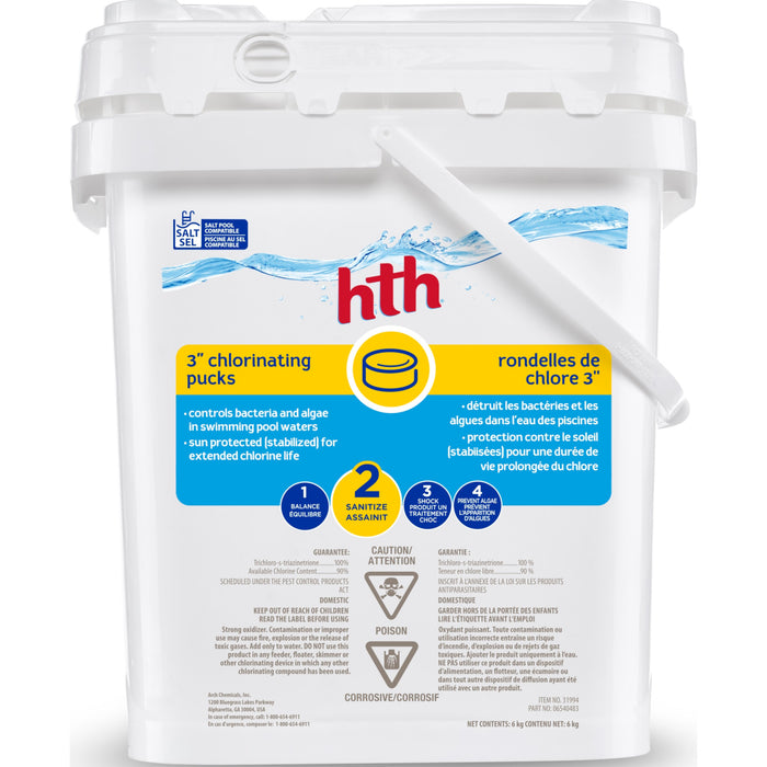 hth 3in. Chlorinating Pucks (TCCA) - 6kg