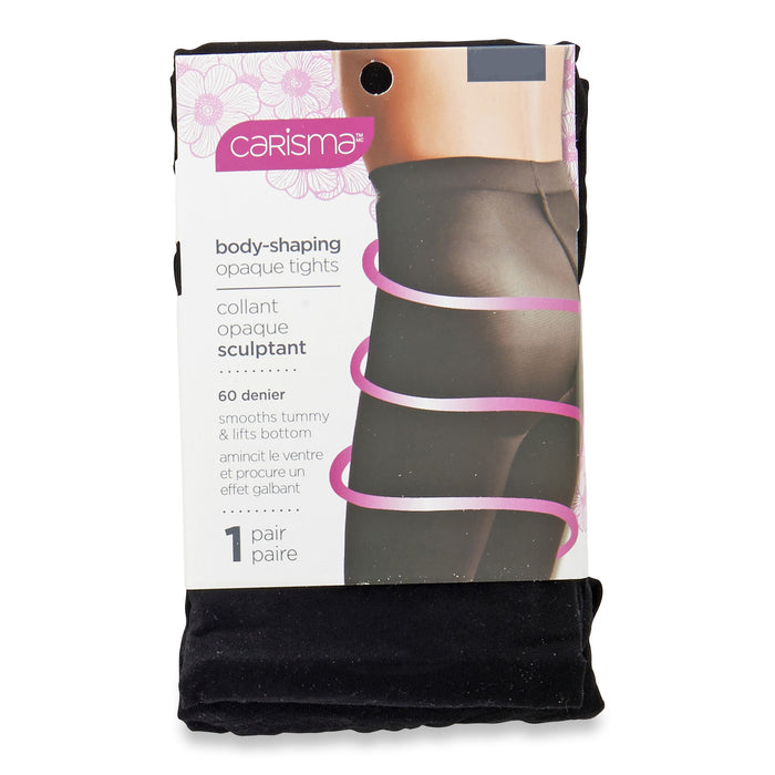 Carisma Women's Body-Shaping Opaque Black Tights